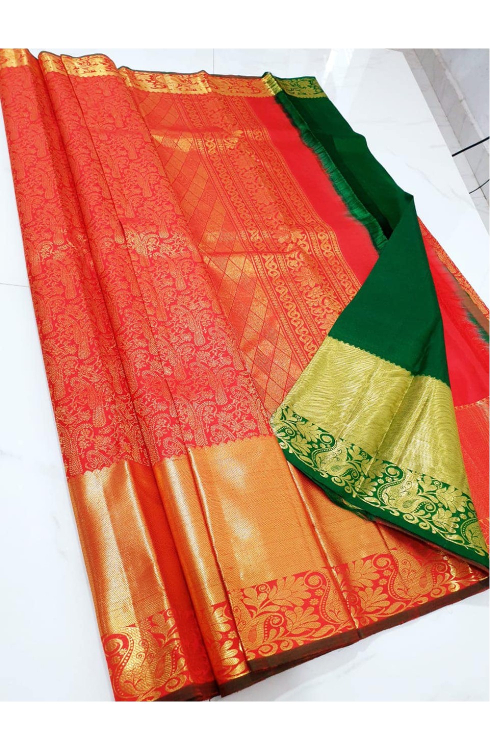 100% kanchipuram pure pattu handloom silk saree